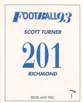 1993 Select AFL Stickers #201 Scott Turner Back